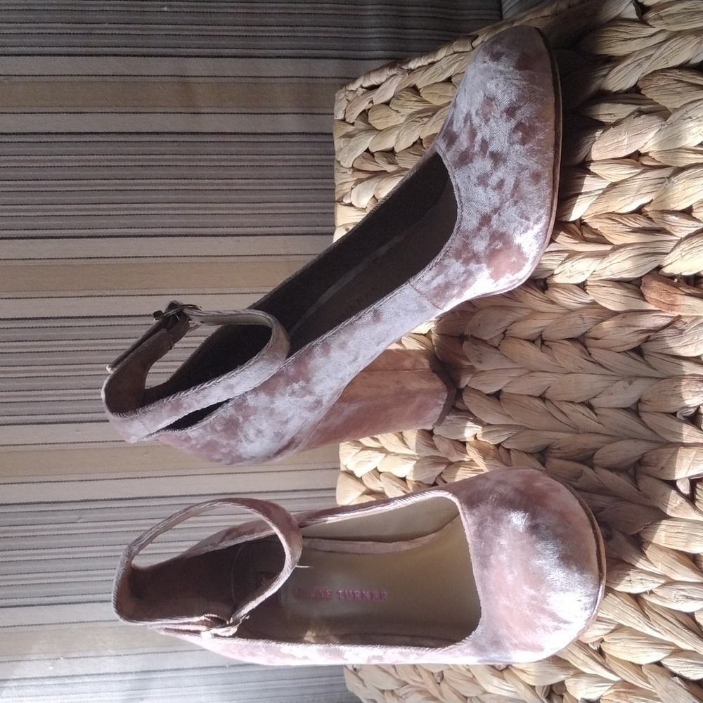 Elaine Turner Norma pink crushed  Velvet  Mary Jane 8.5